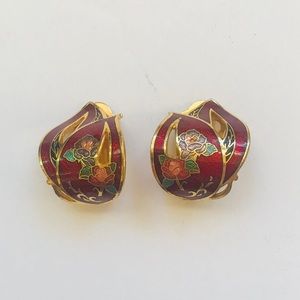 Vintage cloisonné earrings